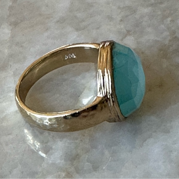 Melinda Maria Green and Gold Statement Ring - West Palm Beach Chic - Chalcedony - Picture 6 of 14